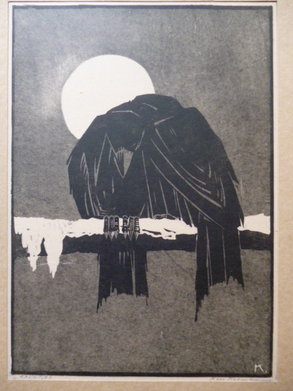 Kees Koeman - houtsnede - Kauwtjes kopen? Bied vanaf 50!