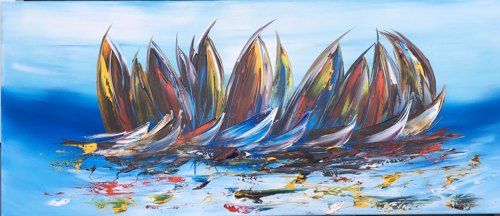 Gena - Fantasie Sailing - Acrylverf op doek kopen? Bied vanaf 250!