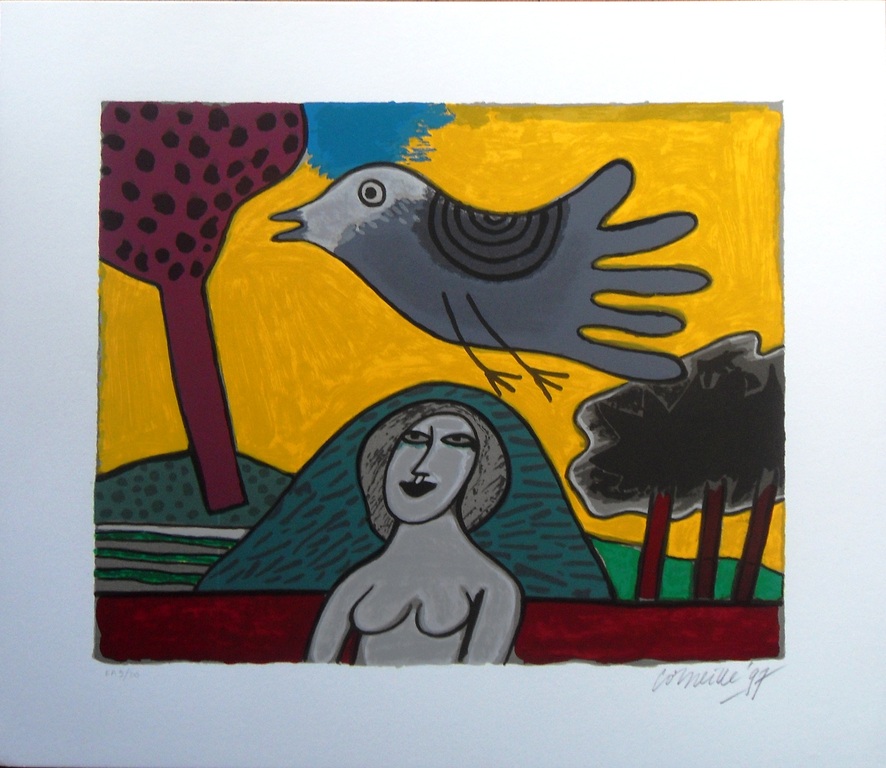 Corneille : vrouw,vogel en boom verkocht voor € 135!