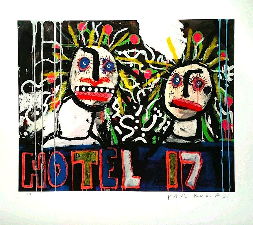Paul Kostabi - Hotel 17 Handgesigneerd en - genummerd verkocht voor € 39!