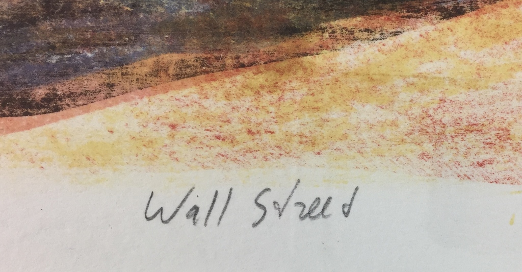 Jeroen Hermkens, kleurenlitho, 'Wall street', 1999 kopen? Bied vanaf 159!