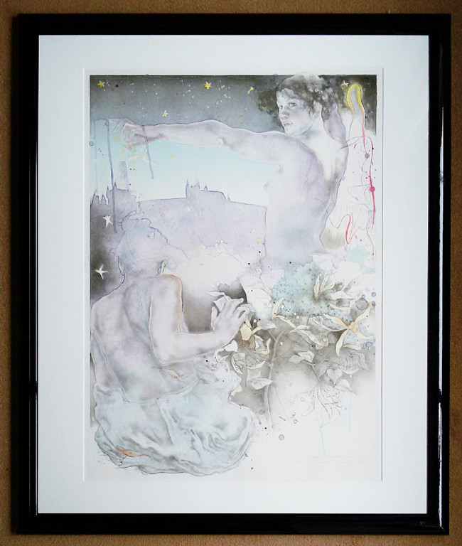 Duitse school - Der Sterne nahe, litho (mooi ingelijst, groot!) kopen? Bied vanaf 1!