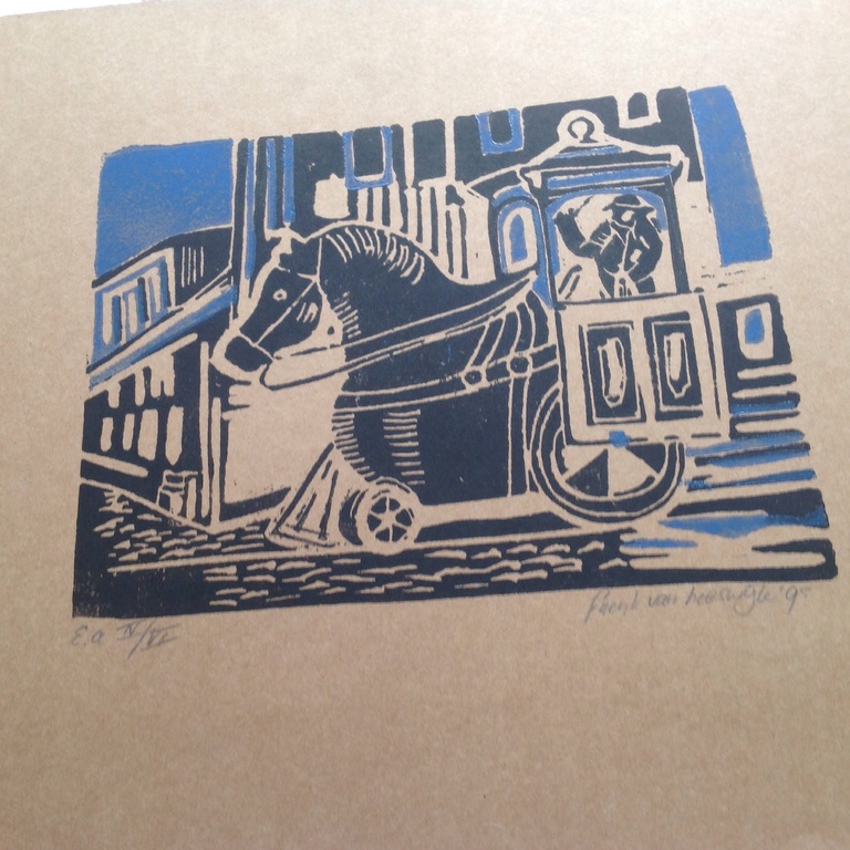 Frenk van Heeswijk: linoleum afdruk .z.t. 1995 kopen? Bied vanaf 35!