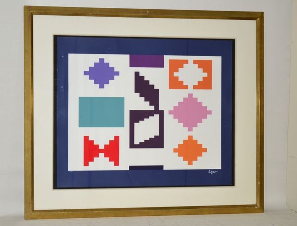 Yaacov Agam: zeefdruk. Zonder titel. verkocht voor € 175!