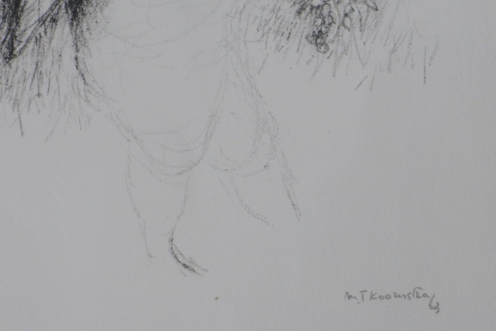 Metten Koornstra: Litho, Zonder titel (engel) -Ingelijst kopen? Bied vanaf 70!