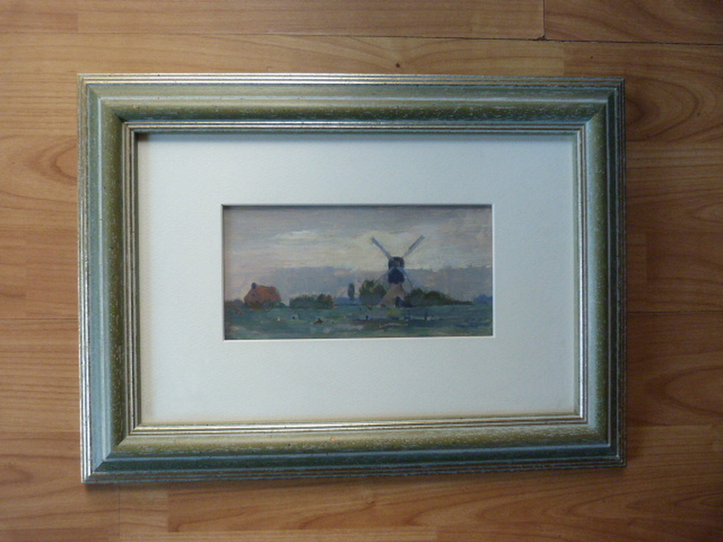 Hollands landschap - olieverf op board - gesigneerd. kopen? Bied vanaf 25!