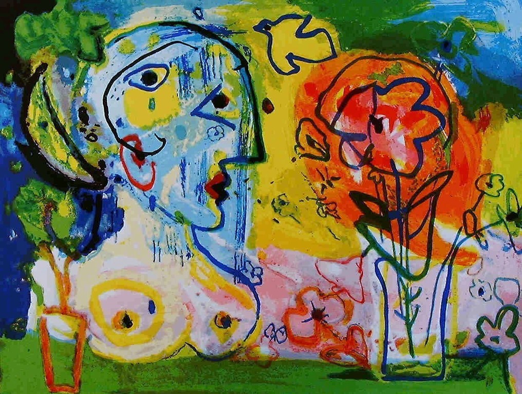 Hans Truyen - Bloemen voor Gea - ongesigneerde zeefdruk - 1992 kopen? Bied vanaf 35!