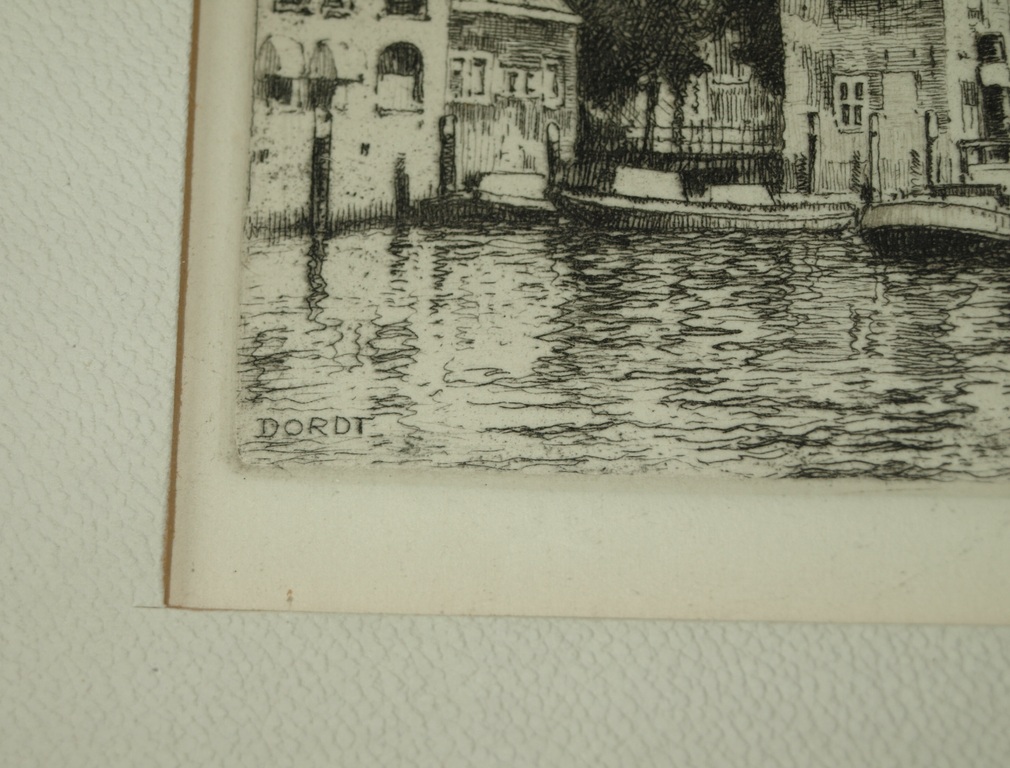 Hendrikus Elias Roodenburg : Ets – Grote kerk Dordrecht – Ingelijst - 1963 kopen? Bied vanaf 22!