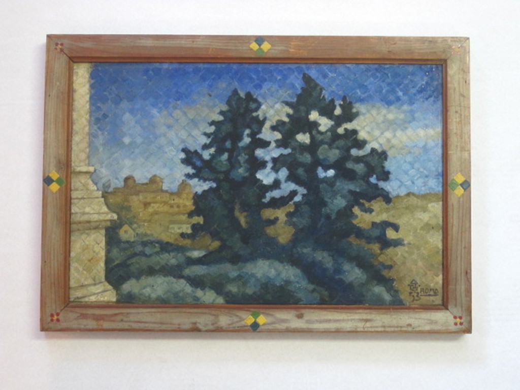 A.J.Grootens 1864-1957 Magisch Realisme 1930 "landschap Rome" olieverf kopen? Bied vanaf 1!