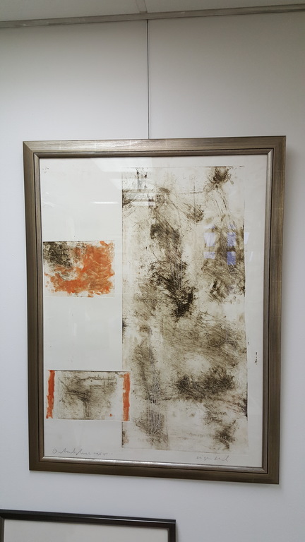 Anton Heyboer, ets Rolstenen 1985 GROOT werk verkocht voor € 420!