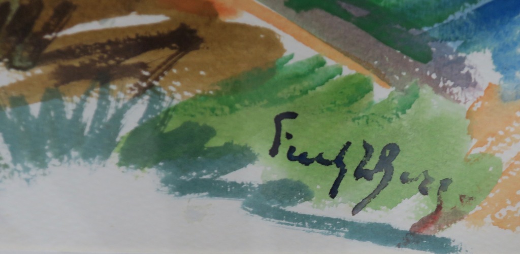 Freek van den Berg: Aquarel, Landschap - Ingelijst kopen? Bied vanaf 200!