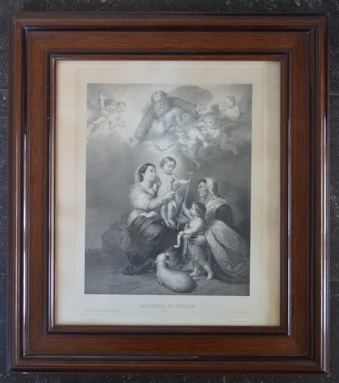 Goupil et Ce (1858) - Lithografie - De Madonna van Sevilla (naar Murillo) kopen? Bied vanaf 1!