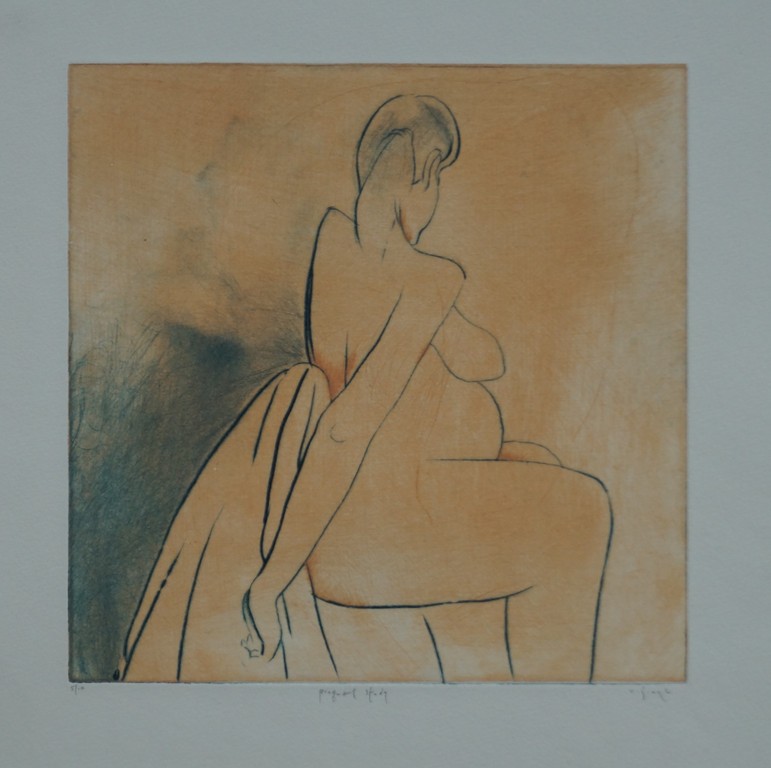 Mark Visione - gesigneerde ets - pregnant study kopen? Bied vanaf 20!