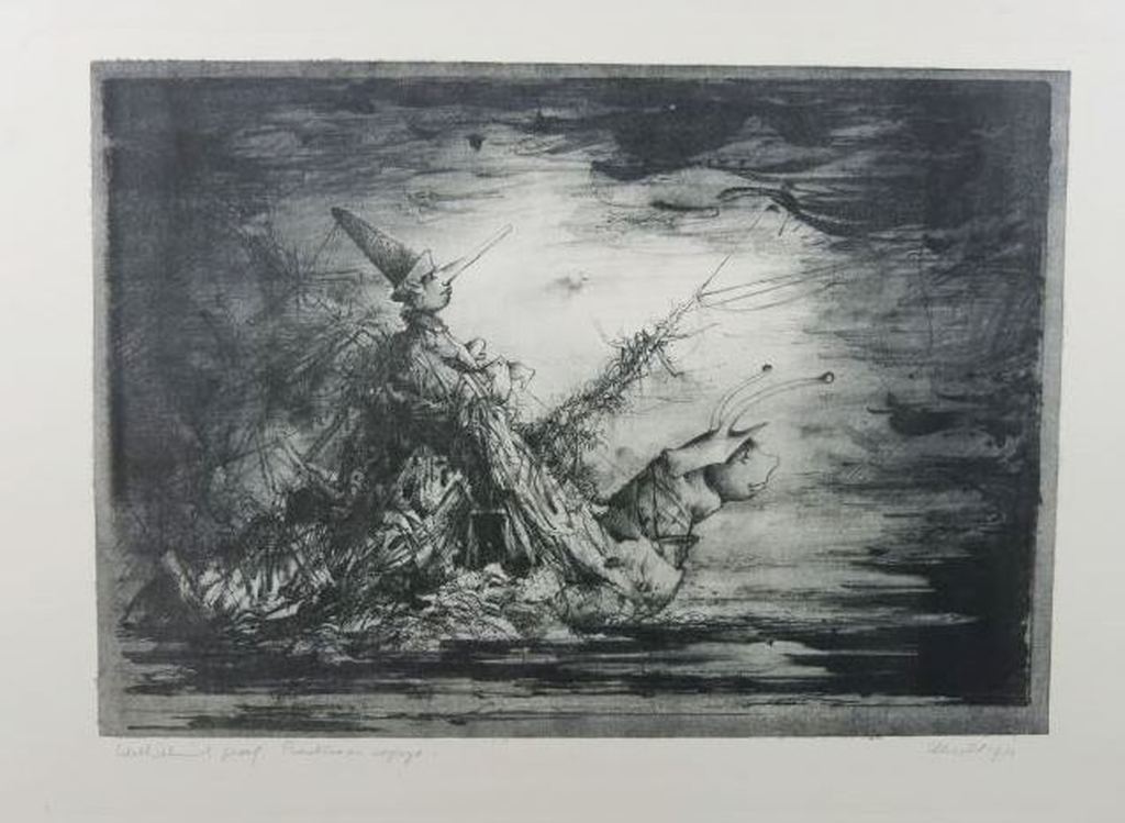 Dirkje Kuik: Litho, Pinocchio en voyage verkocht voor € 70!