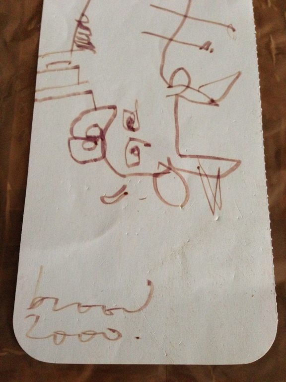 Originele tekening van Herman Brood; Souvenir kopen? Bied vanaf 175!