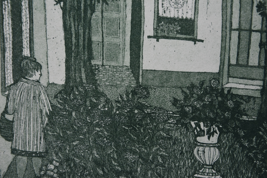 Laetitia de Haas, ets # HOFJE PALMGRACHT # gesigneerd/genummerd/nm, 1976 kopen? Bied vanaf 1!