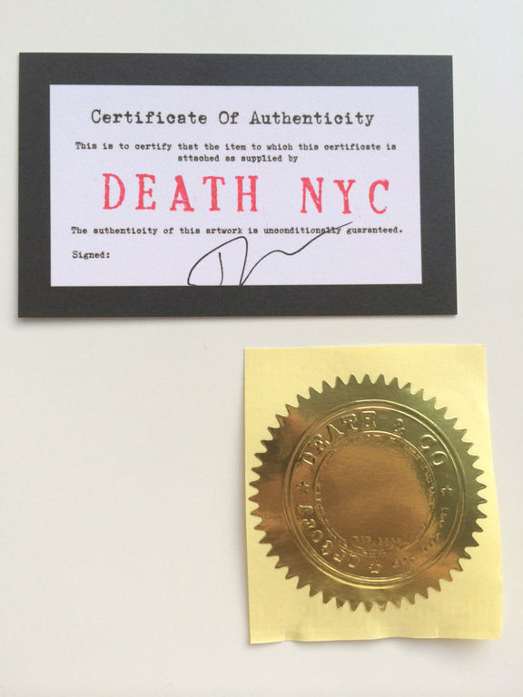 DEATH NYC "Crossing" numbered artist proof - Signed with COA kopen? Bied vanaf 1!