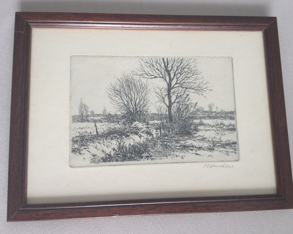 Frans Manders ets van een landschap. kopen? Bied vanaf 1!