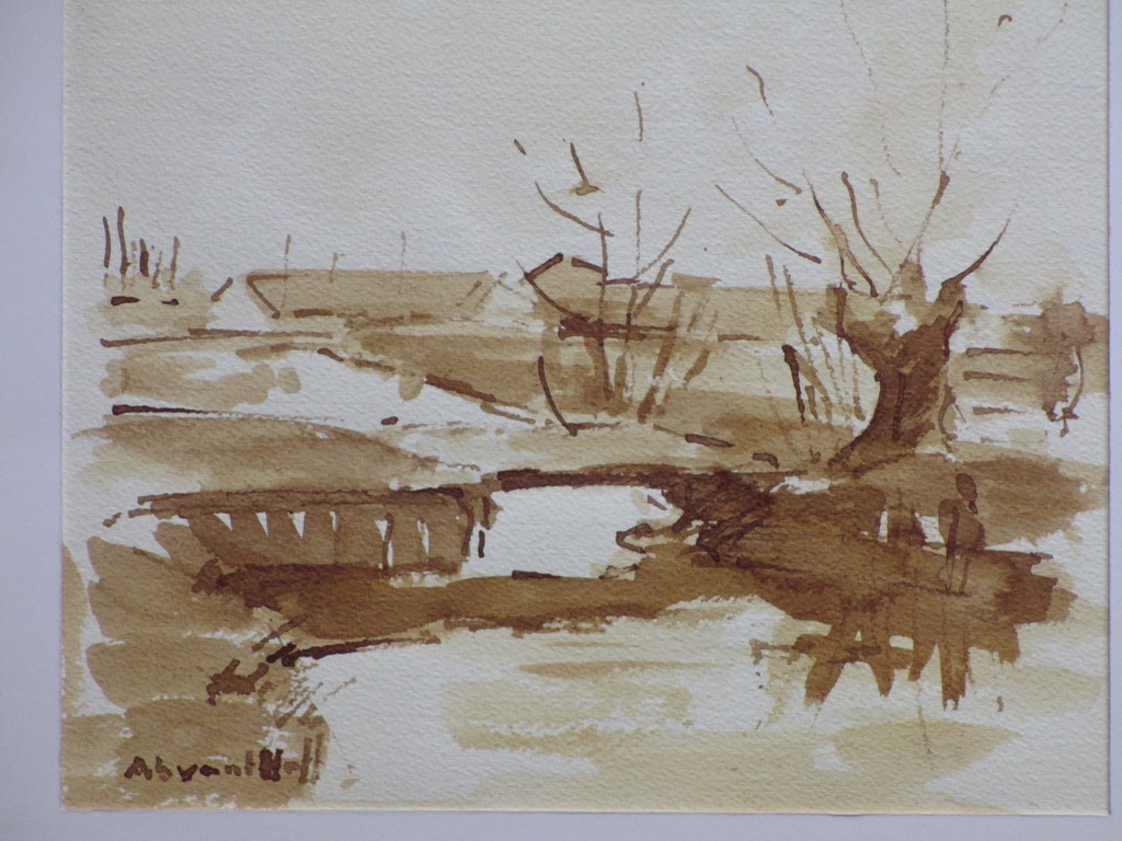 A.J.van 't Hoff, Albasserwaard, Aquarel  kopen? Bied vanaf 1!