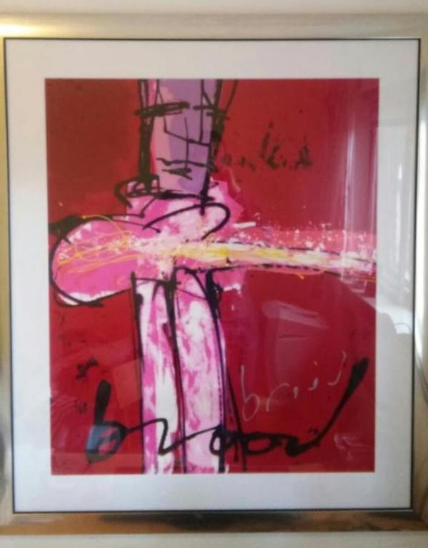 Herman Brood ingelijste gesigneerde zeefdruk Purple Haze EA verkocht voor € 395!