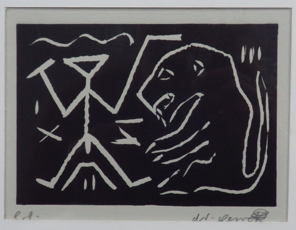 A.R. Penck: Lino, Z.T. - Ingelijst kopen? Bied vanaf 250!