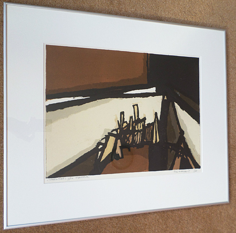 Fon Klement - Transition, hoogdruk boardsnede (mooi ingelijst) kopen? Bied vanaf 95!