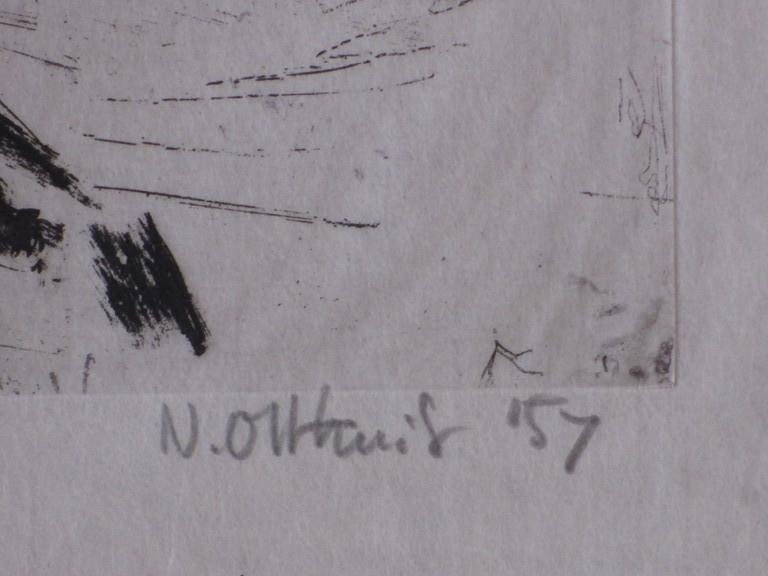 N.Olthuis, Paarden, Houtsnede kopen? Bied vanaf 1!