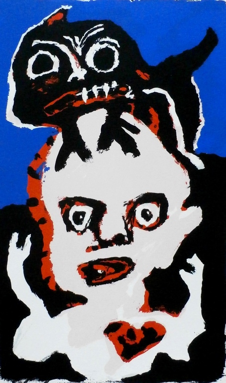 Lucebert - Zeefdruk: Krieg und Kind - 1994 verkocht voor € 225!