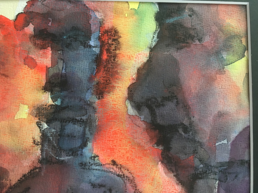 Onbekende Kunstenaar - Aquarel met krijt - Paaseiland figuren kopen? Bied vanaf 1!