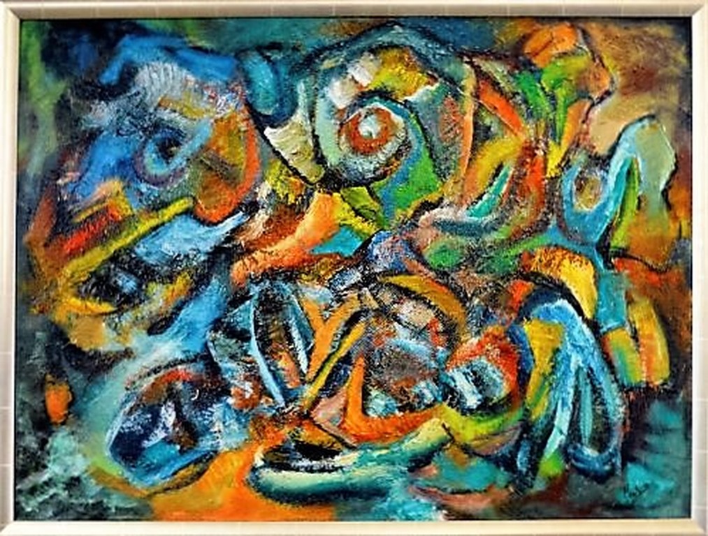 Klaas Meester, Olieverf met relief  op linnen kopen? Bied vanaf 155!