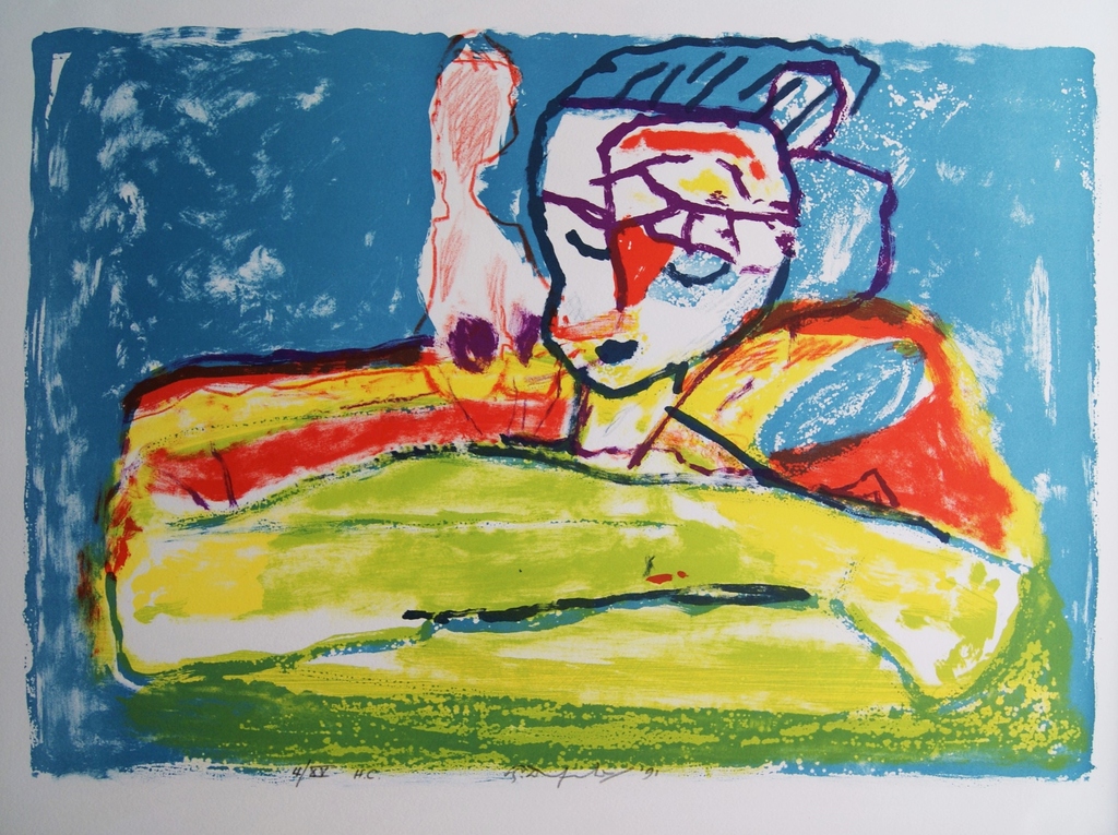 Pieter Defesche - Pieter Defesche - kleuren litho 'Hemelse en aardse liefde' - 1991 verkocht voor € 145!