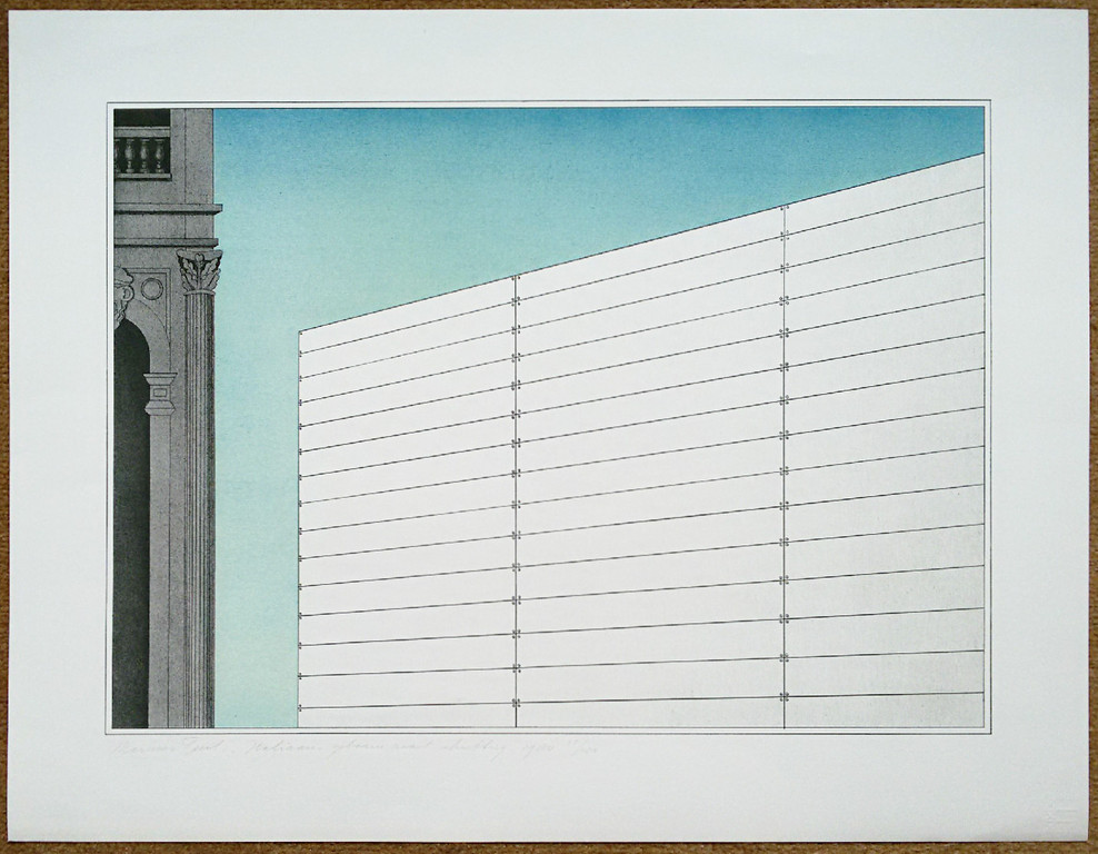 Marinus Fuit - Italiaans gebouw met schutting, litho kopen? Bied vanaf 55!