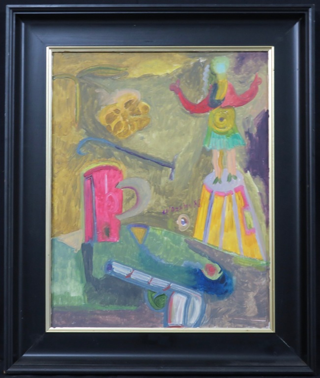 Onbekend gesigneerd: Acryl op paneel, Zonder titel - Ingelijst kopen? Bied vanaf 1!