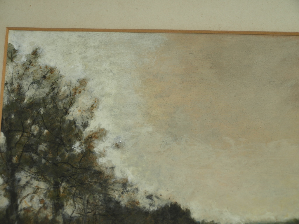 Monogram MvW : Olieverf op papier, Landschap – Haagse School? - ingelijst  kopen? Bied vanaf 1!
