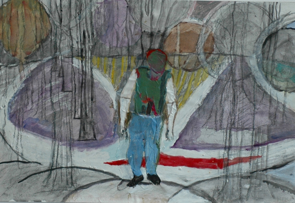 Hans Ebeling Koning, originele collage, Man verkocht voor € 110!