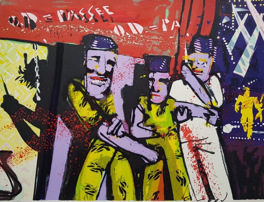 Herman Brood: zeefdruk, OD = Passee verkocht voor € 325!