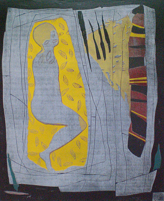 Willy van der Duyn: Op zoek naar Arcadia 2, houtsnede (ingelijst) verkocht voor € 50!