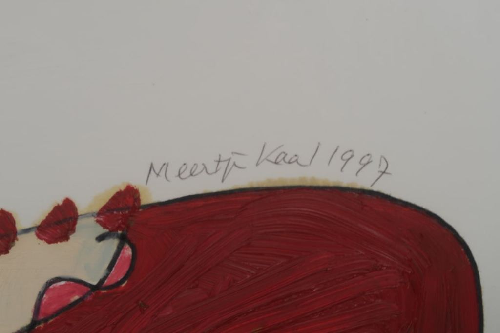 Meertje Kaal: Olieverf op karton, Verschrikt is zij uit haar... - Ingelijst kopen? Bied vanaf 1!