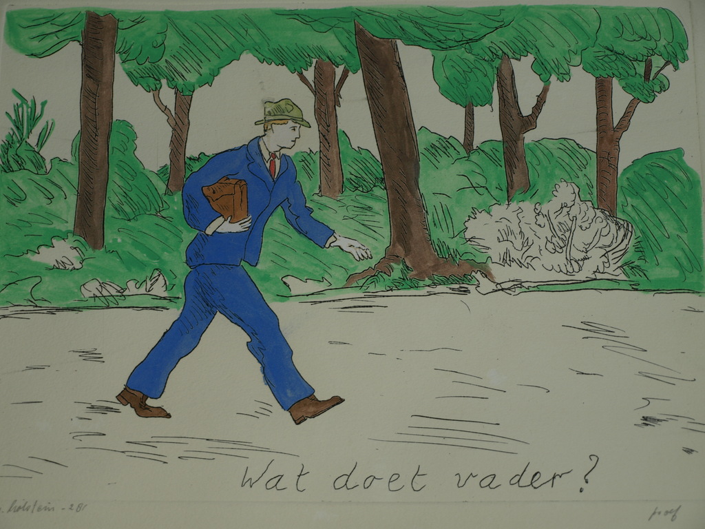 PIETER HOLSTEIN - Ets � Wat doet vader? � Gesigneerd en ingelijst � ca 1975 kopen? Bied vanaf 65!