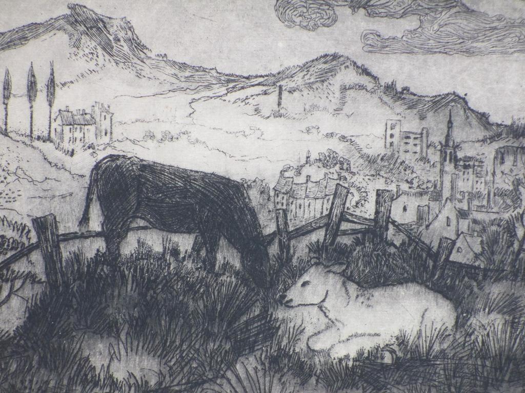 J.C.Nachenius, Mediterraan landschap, Ets kopen? Bied vanaf 25!
