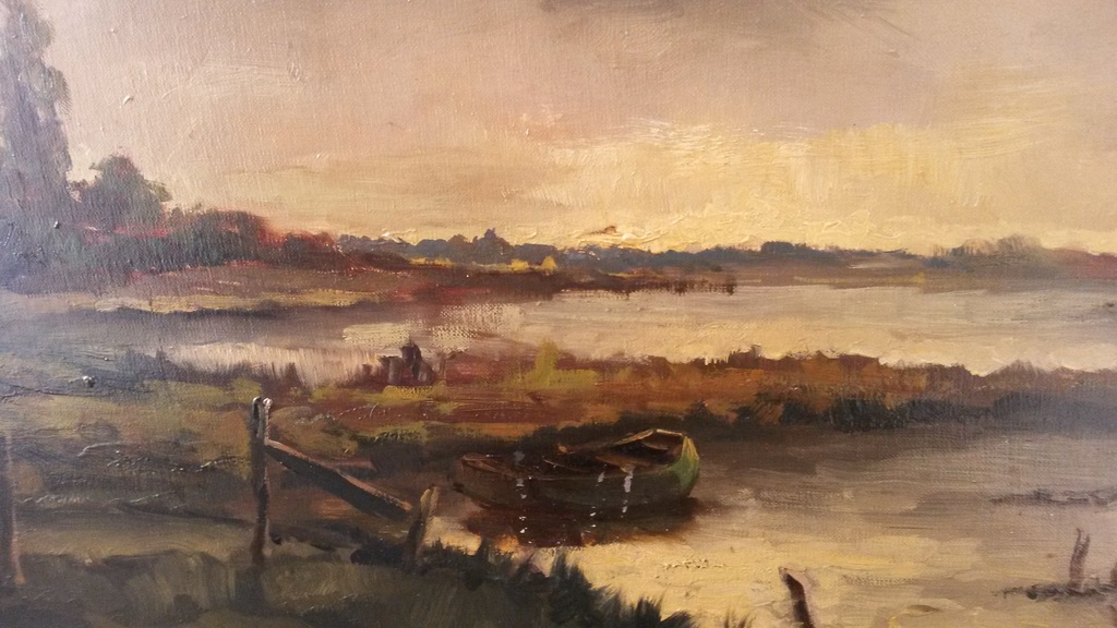 Hollands landschap - olieverf op doek - gesigneerd WC RipMooie olieverf op doek  kopen? Bied vanaf 1!