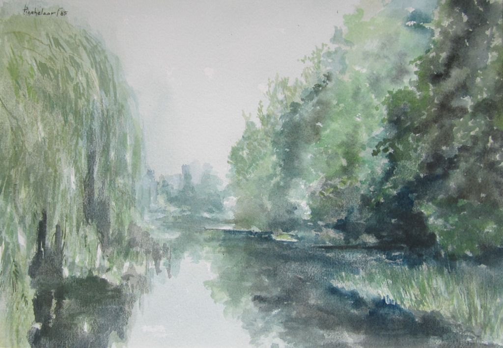 André Tigchelaar: Aquarel, Zomer in Holland kopen? Bied vanaf 1!