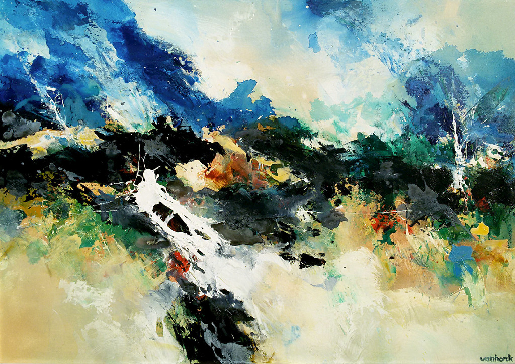 Hans Vanhorck - Coast wind, gemengde techniek op paneel (ingelijst, groot) kopen? Bied vanaf 550!