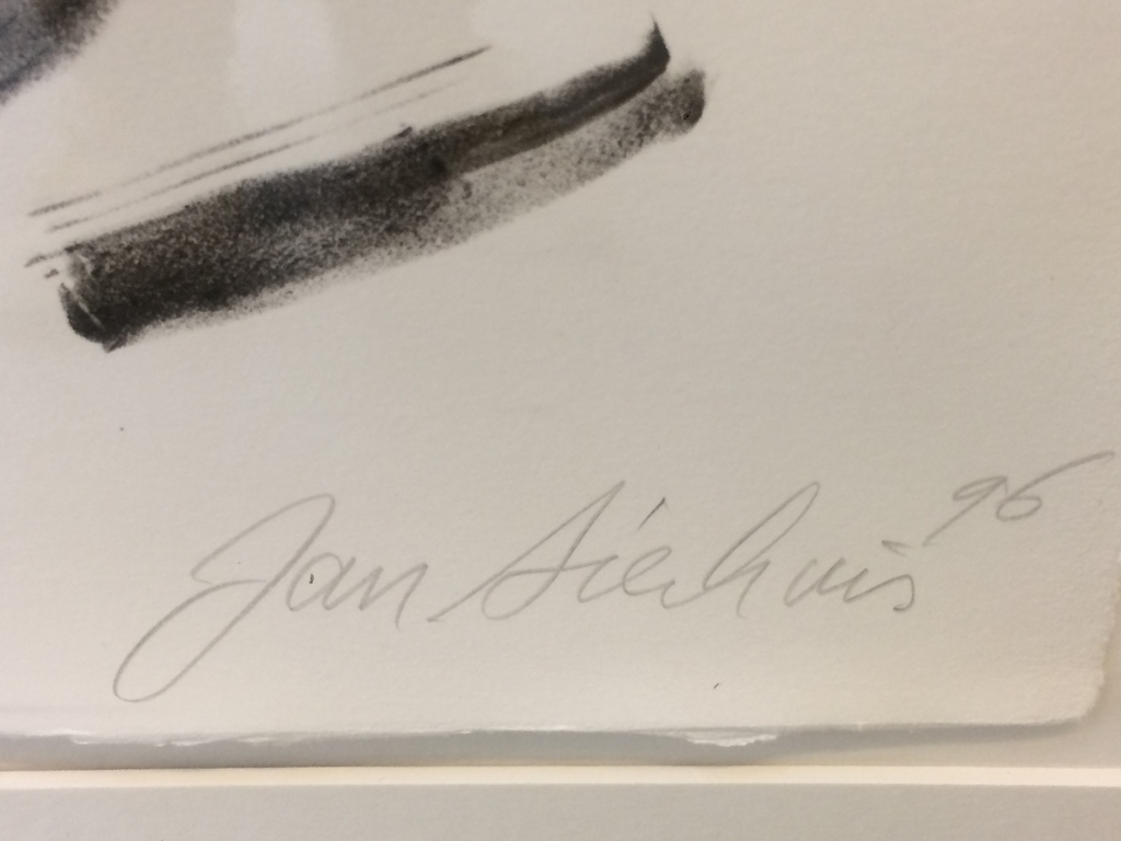 Jan Sierhuis, Naakt met fruitschaal, fraai ingelijste lithografie IX/X kopen? Bied vanaf 175!