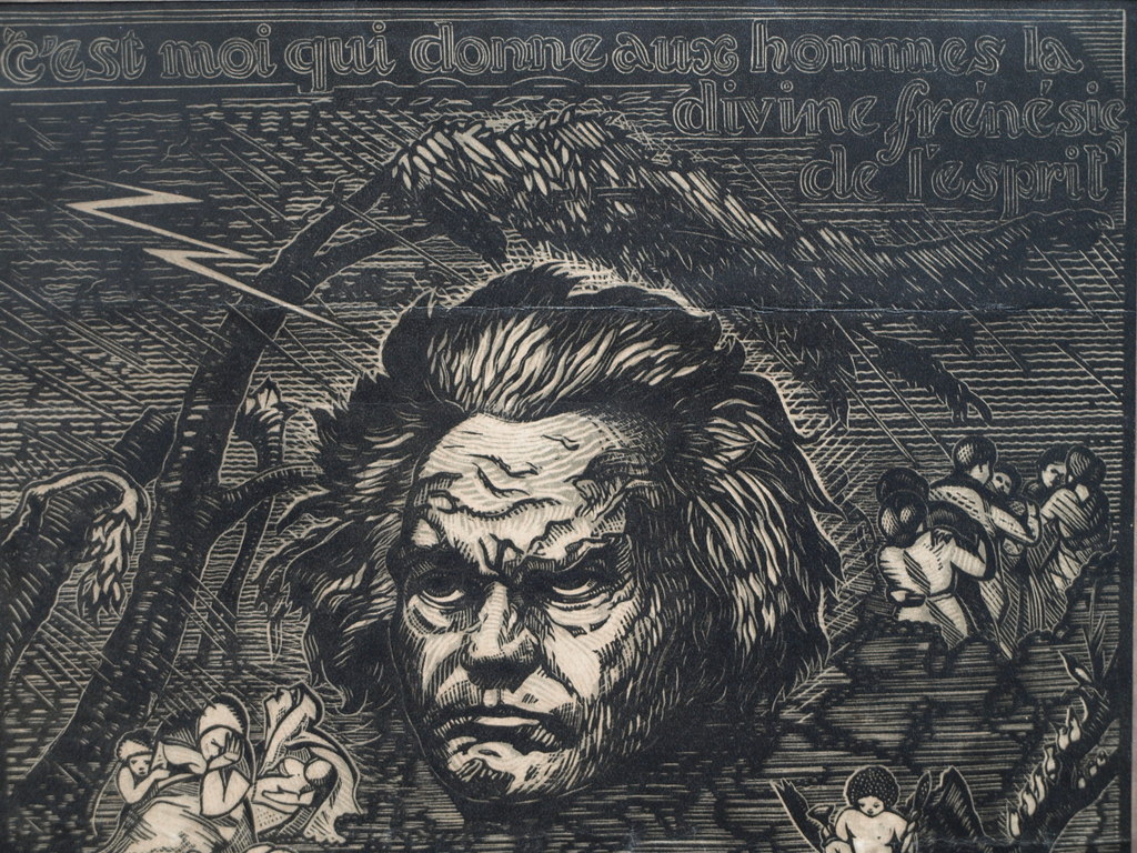 Gabriel Belot : Houtsnede, Beethoven – ingelijst - 1927 kopen? Bied vanaf 1!