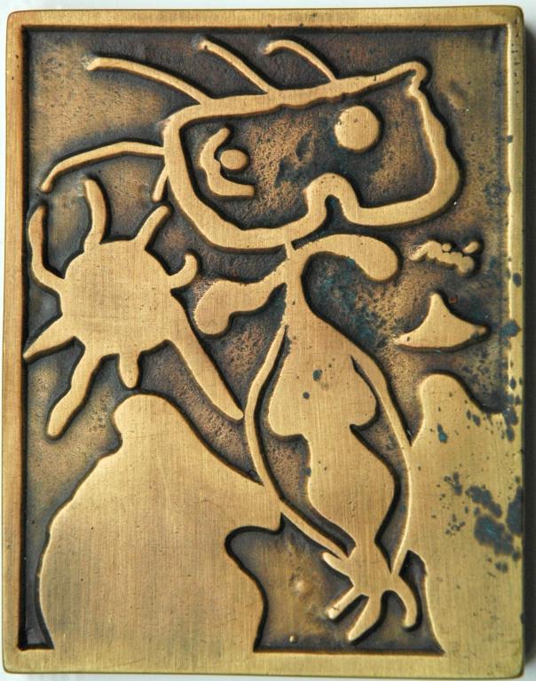 XX Siècle No. 4 Joan Miro Bronzen plaquette verkocht voor € 175!
