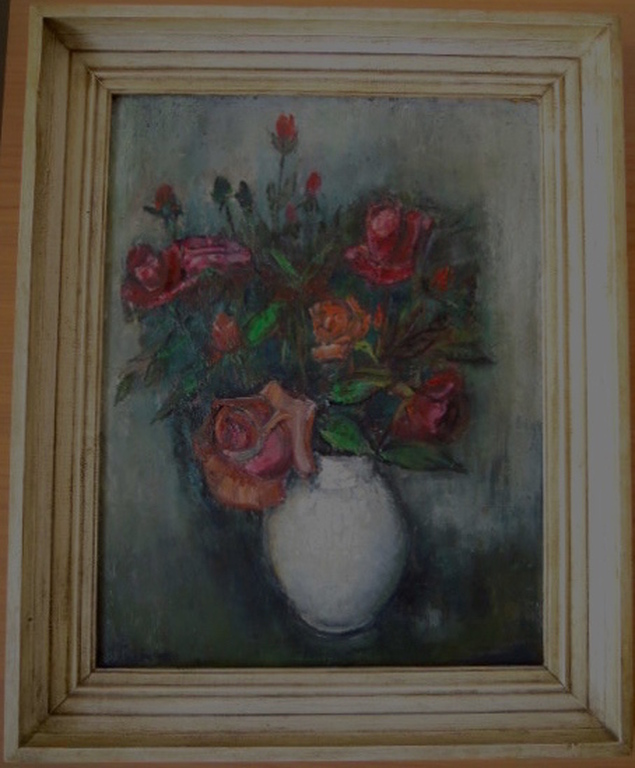 HENRIETTE PESSERS-1899-1986 olieverfschilderij 58 X 47 cm = inclusief de lijst. verkocht voor € 250!