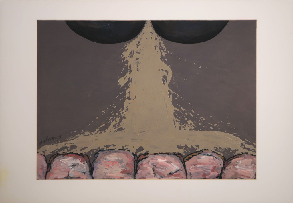 Jan van Holthe: Acryl op papier, Merde 28 kopen? Bied vanaf 1!