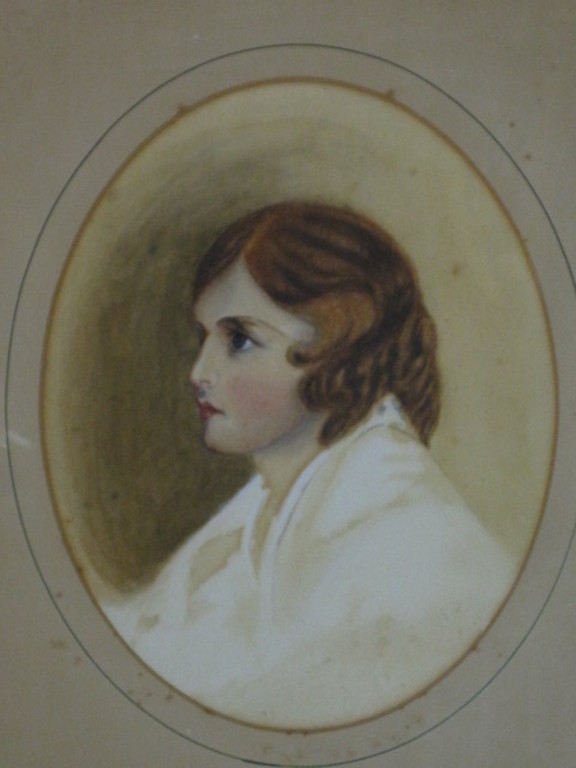 19e eeuwse Art Nouveau aquarel "Dame en profil" in de stijl van Louis Icart  kopen? Bied vanaf 1!