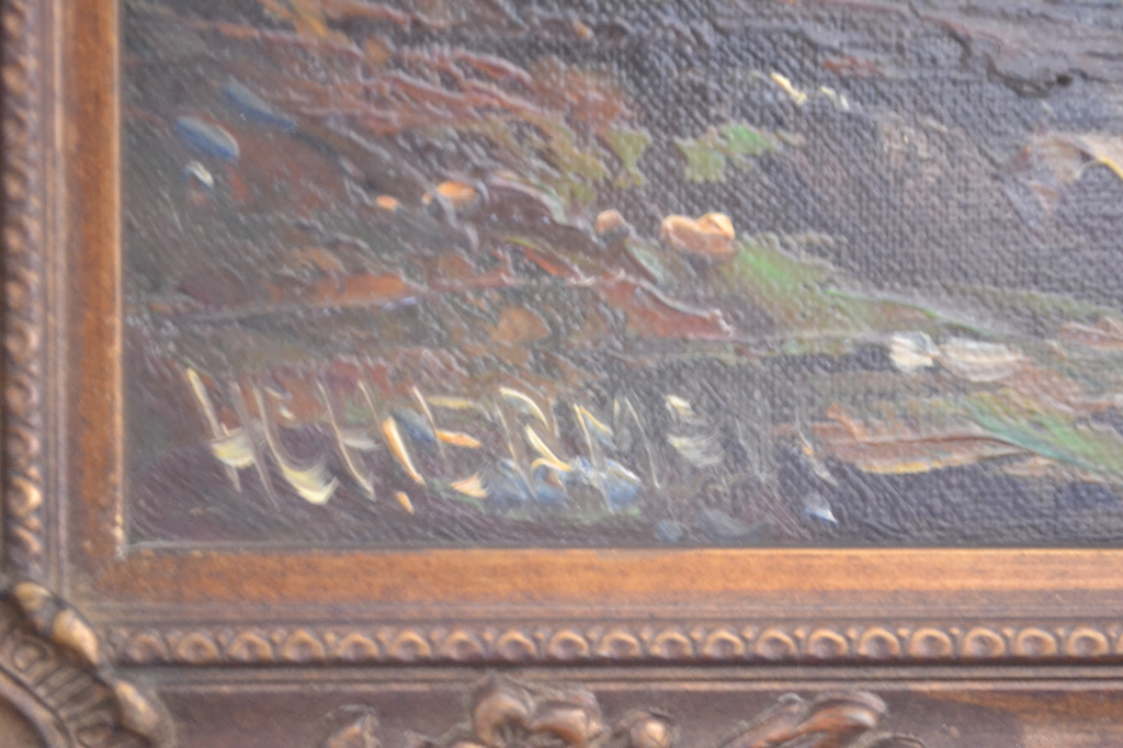 Onbekend (H.C. Hermans?): olieverf op doek, boslandschap kopen? Bied vanaf 1!